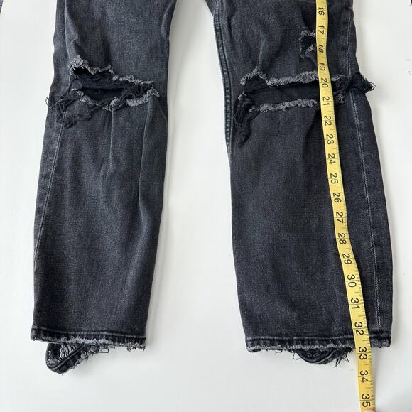 Abercrombie The Ankle Straight Ultra High Rise Distressed Jeans - Picture 9 of 10